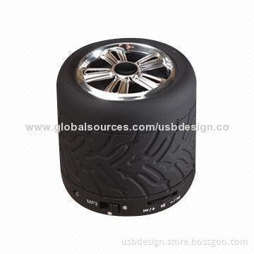 Tire-shaped FM Radio Bluetooth Speaker with 3W Loudspeaker Output